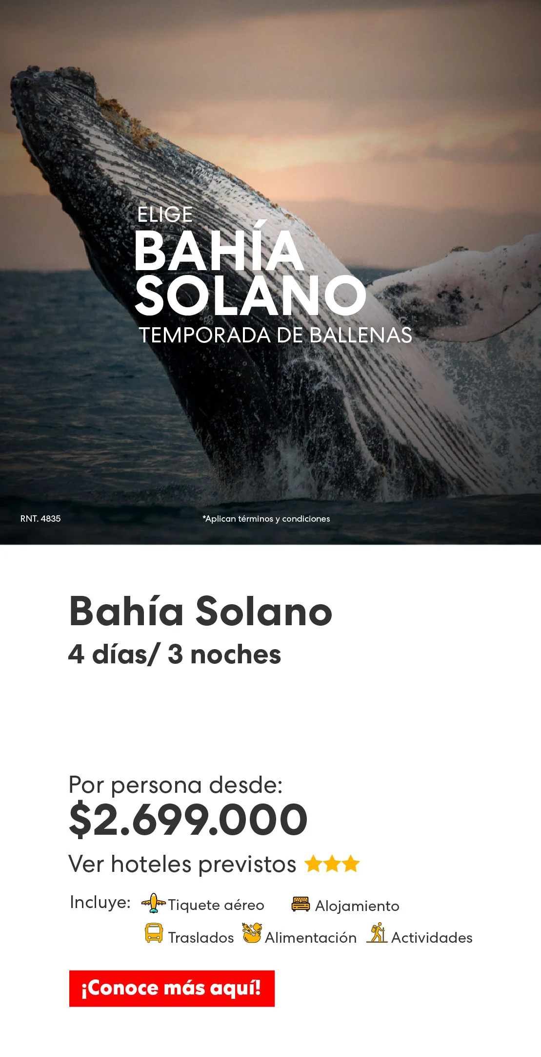 Bahía Solano avistamiento de ballenas